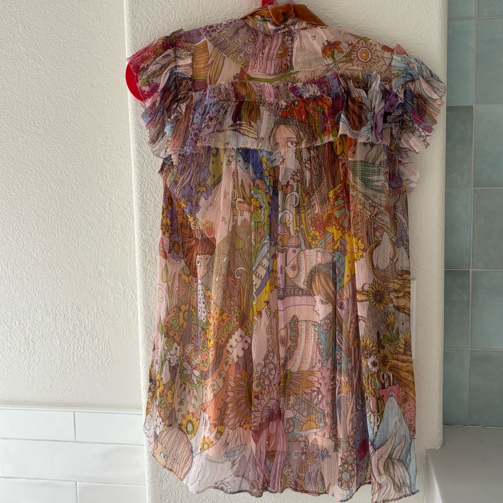 Zimmermann Kaleidoscope Printed Ruffled Top - Picture 9 of 9